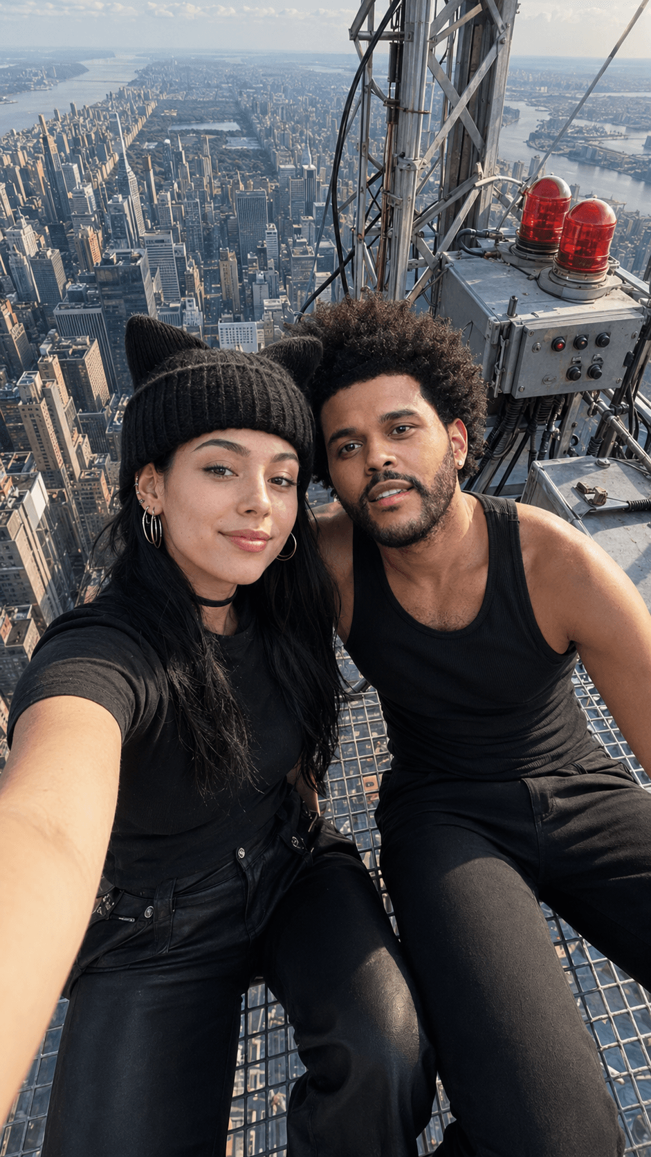 Result generated from Ultra-Photorealistic Empire State Building Selfie Prompt | AI Couple Photo with Exact Face Preservation