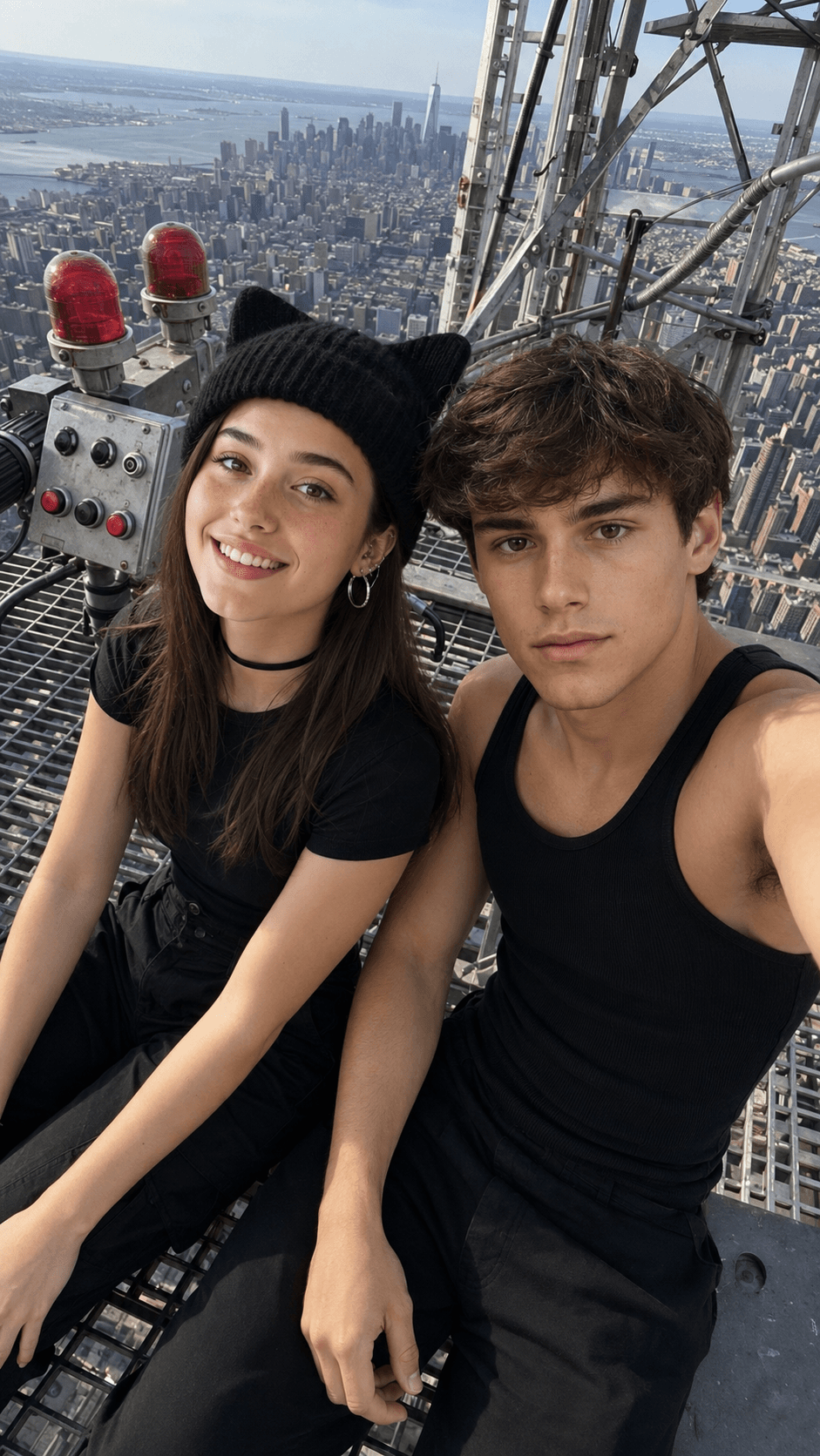 Result generated from Ultra-Photorealistic Empire State Building Couple Selfie Prompt | AI Image Generator with Exact Face Preservation