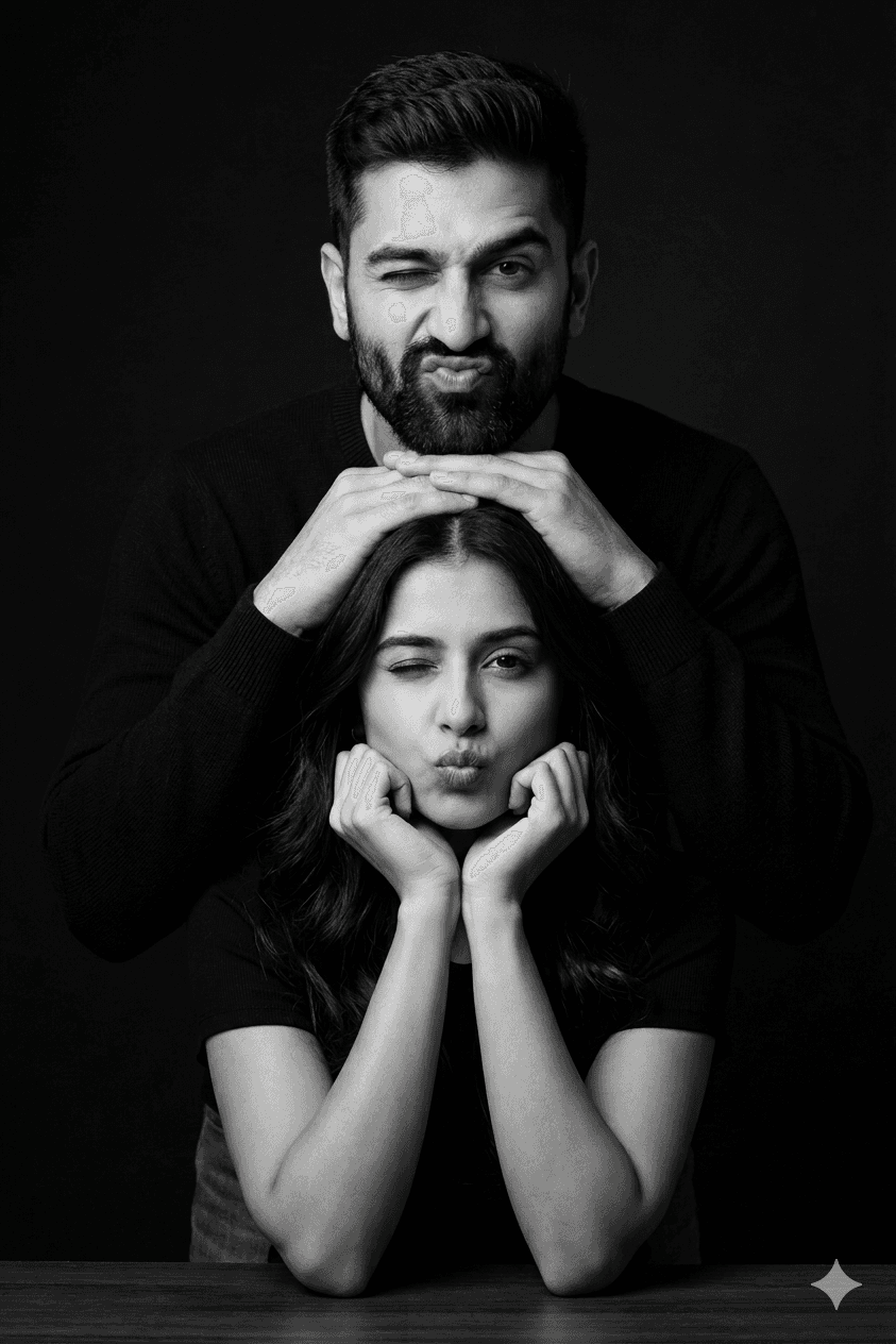 Result generated from Playful & Creative Black and White Studio Portraits | [Your Studio Name]
