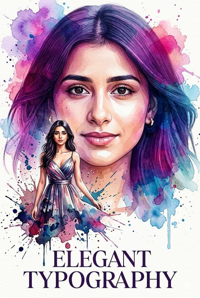 Result generated from ✨ Double Exposure Watercolor Portrait Prompt: Stunning Fashion Poster Art Creator ✨