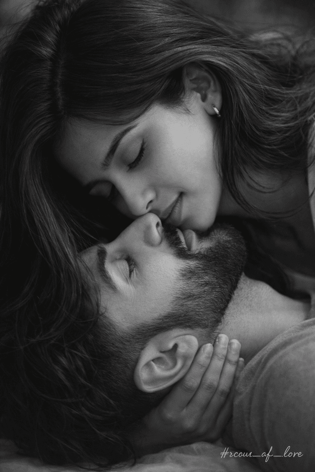 Result generated from Black & White Romantic Couple AI Photo Prompt | Intimate Love Scene Generator