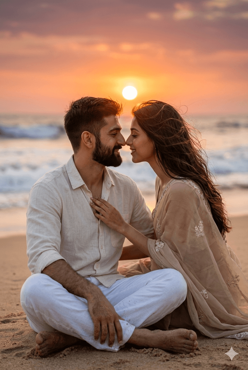 Result generated from Ultra Realistic Romantic Beach Sunset Couple - Pro Photography Prompt