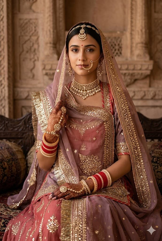 Result generated from Ultra-Realistic Rajasthani Bridal AI Prompt - Royal Poshak & Heritage Style