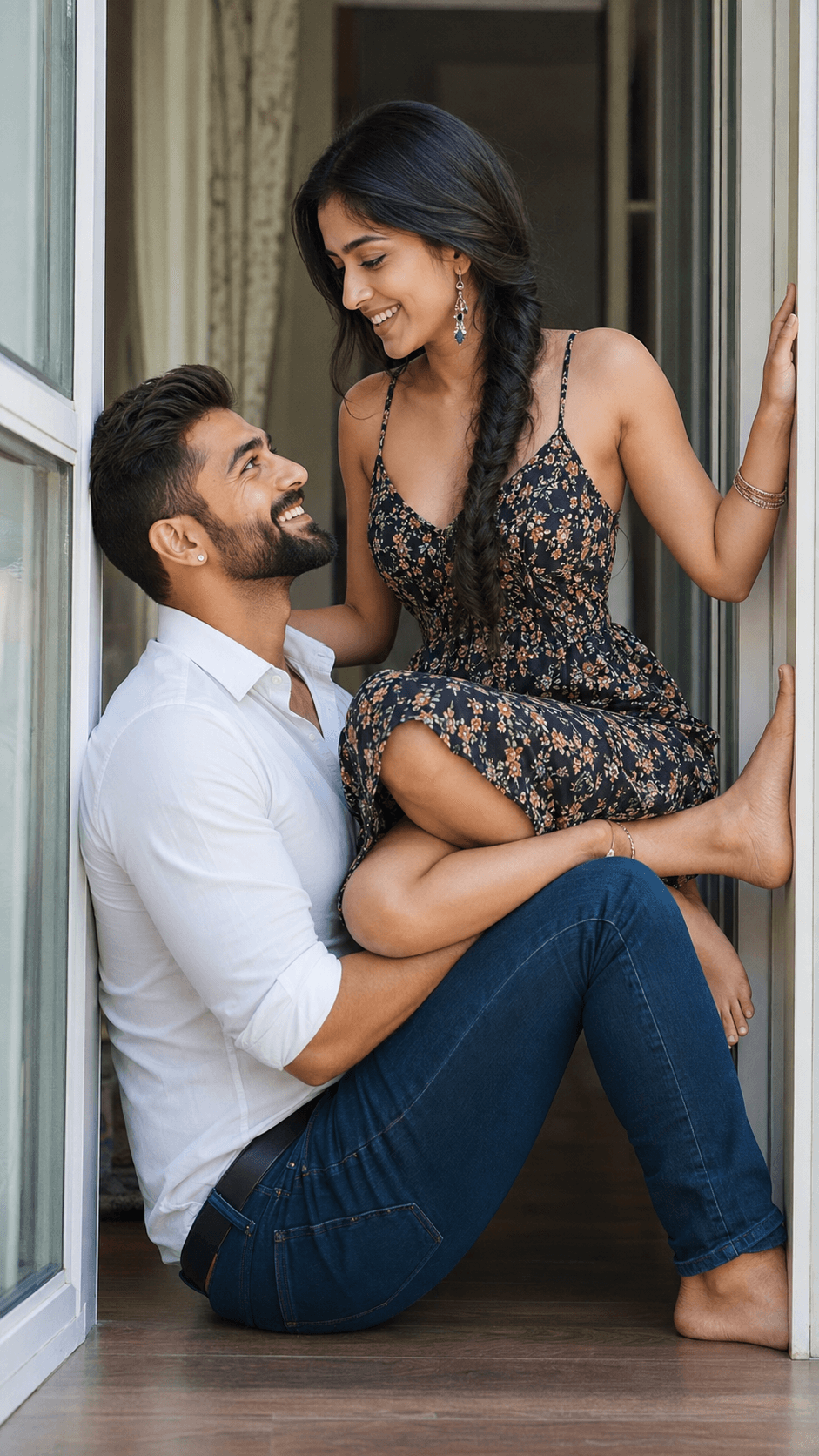 Result generated from Photorealistic Romantic Couple Portrait AI Image Prompt – 8K Full Body, 85mm