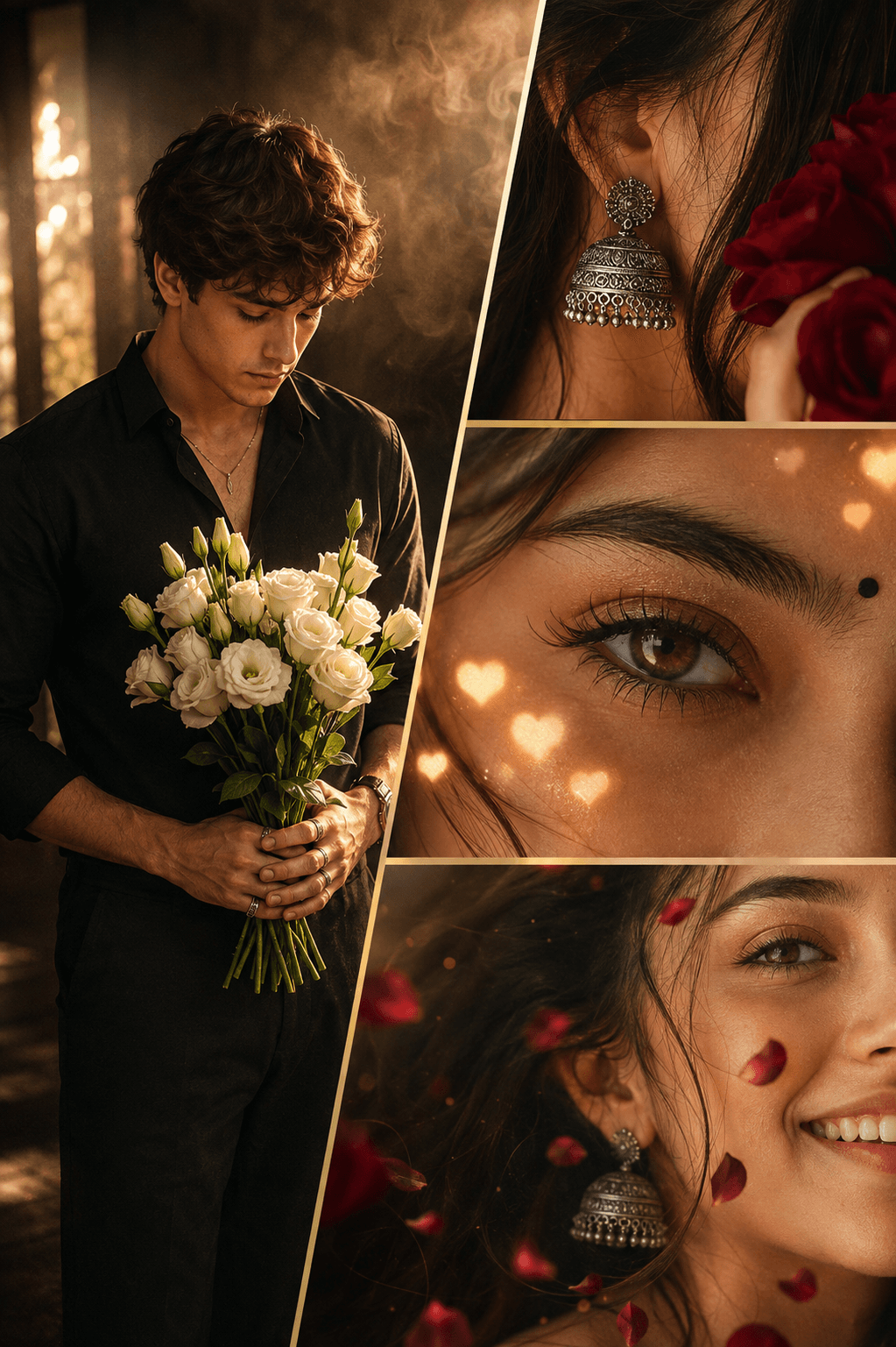 Result generated from Premium Cinematic Romantic Collage AI Prompt | Ultra-Realistic 8K Love Poster Photoshop Manipulation Prompt