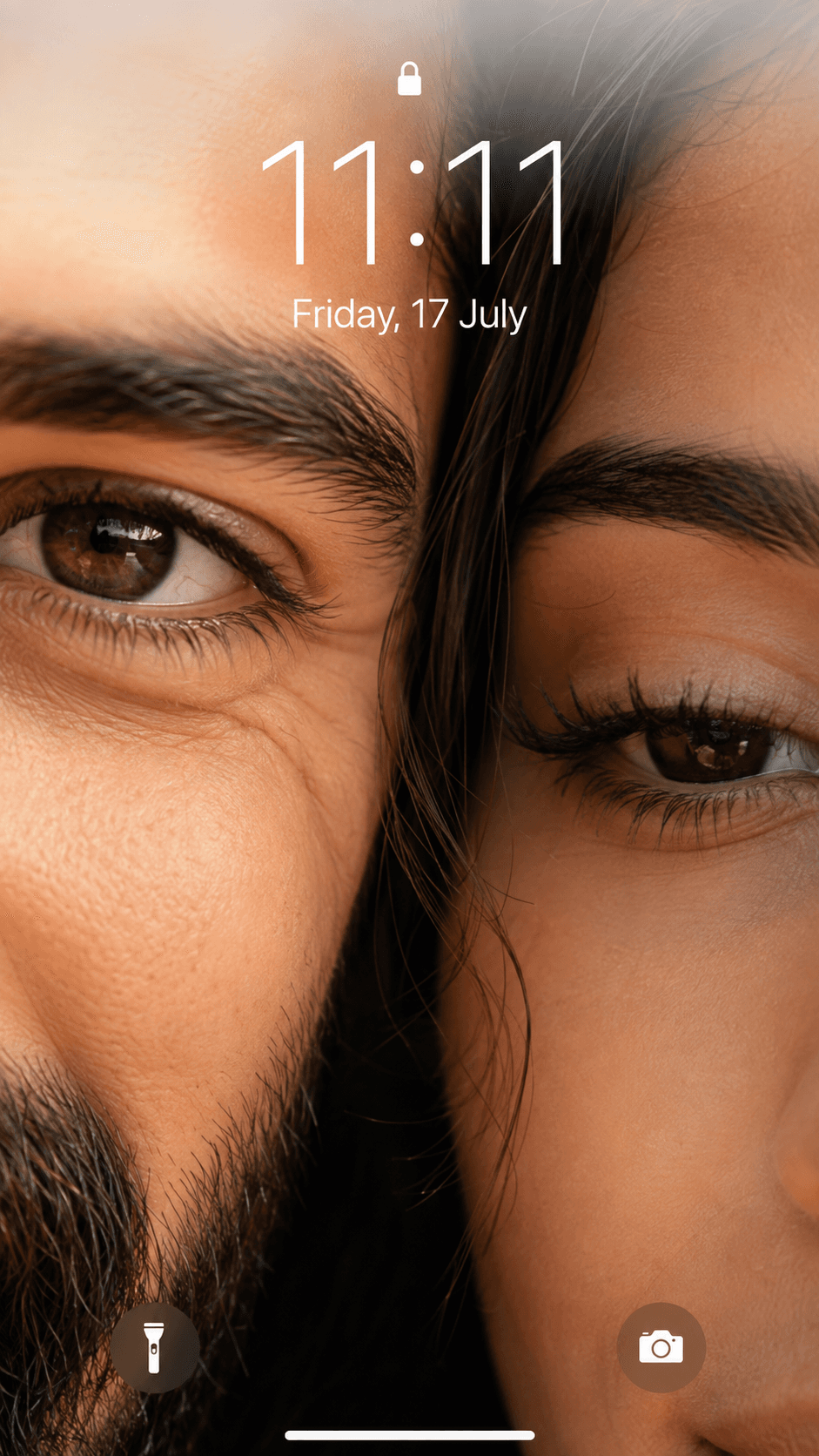 Result generated from Ultra-Realistic Couple iPhone Lockscreen Prompt | Romantic Eye Close-Up AI Image Prompt | 8K HDR