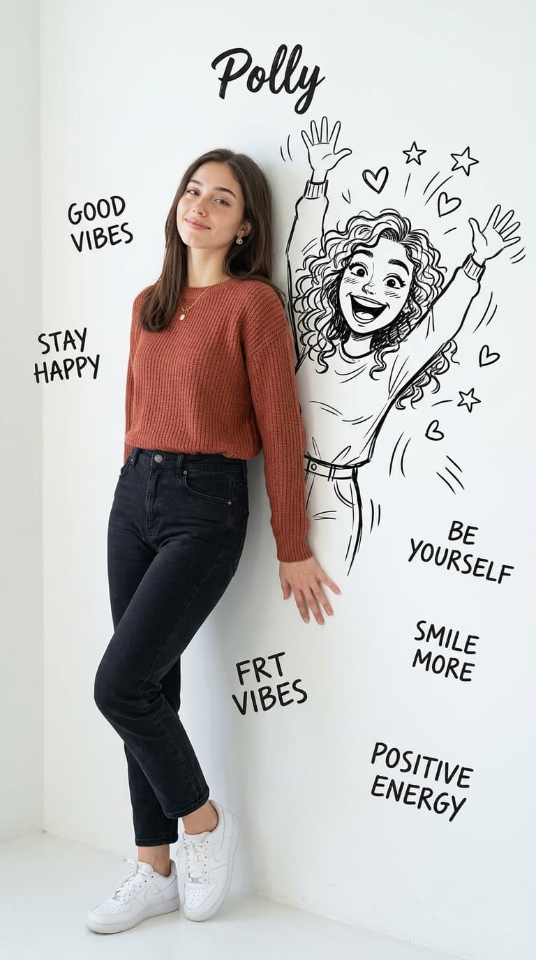 Result generated from Polly Concept Portrait | Playful Sketch Wall Art with Positive Vibes