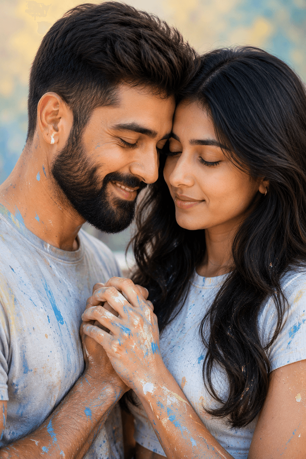 Result generated from Romantic Couple Painting Scene Prompt | Hyper-Realistic Intimate Portrait AI Prompt