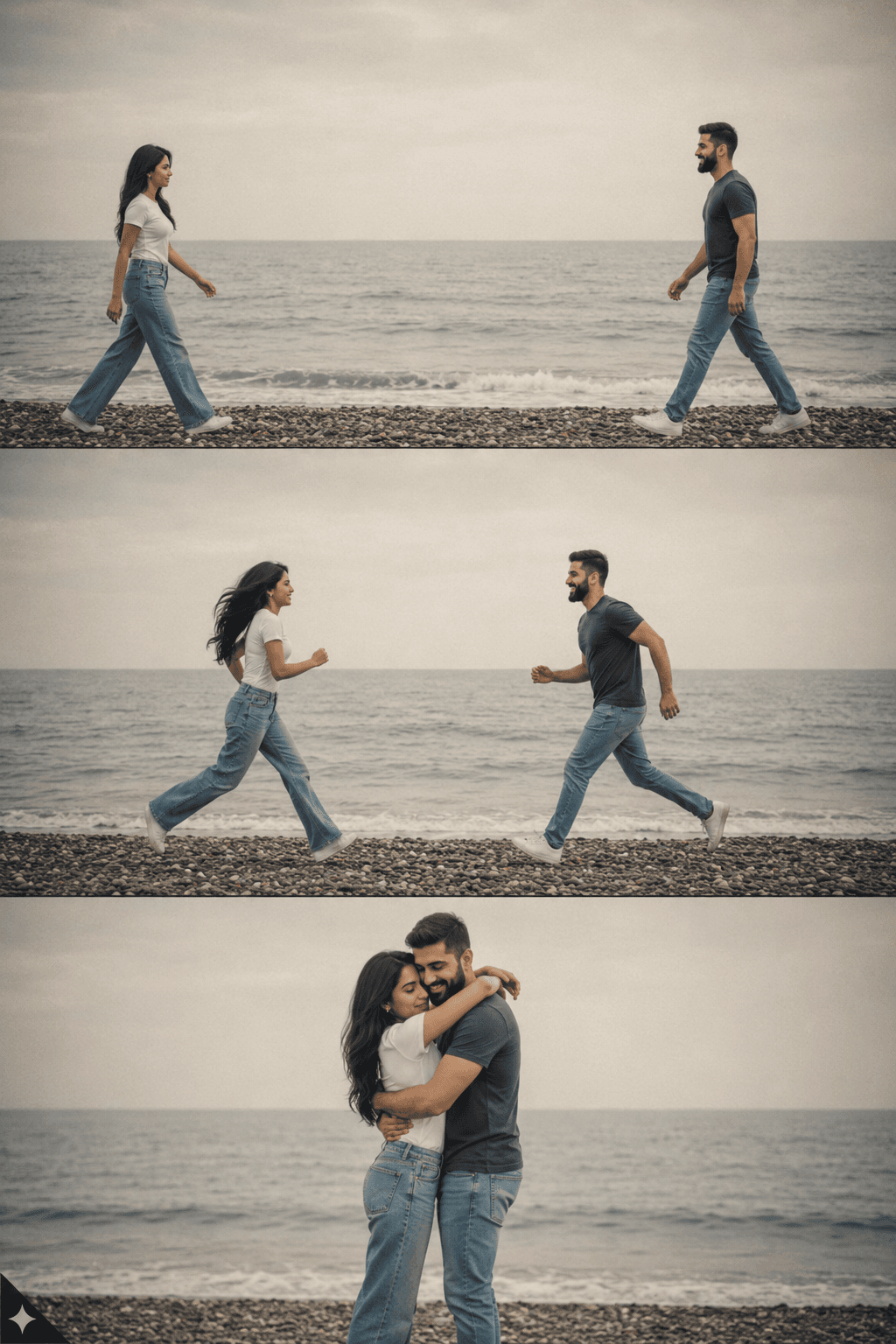 Example result from the Ultra Realistic 3-Panel Portrait Collage AI Prompt | Identity Preserve prompts