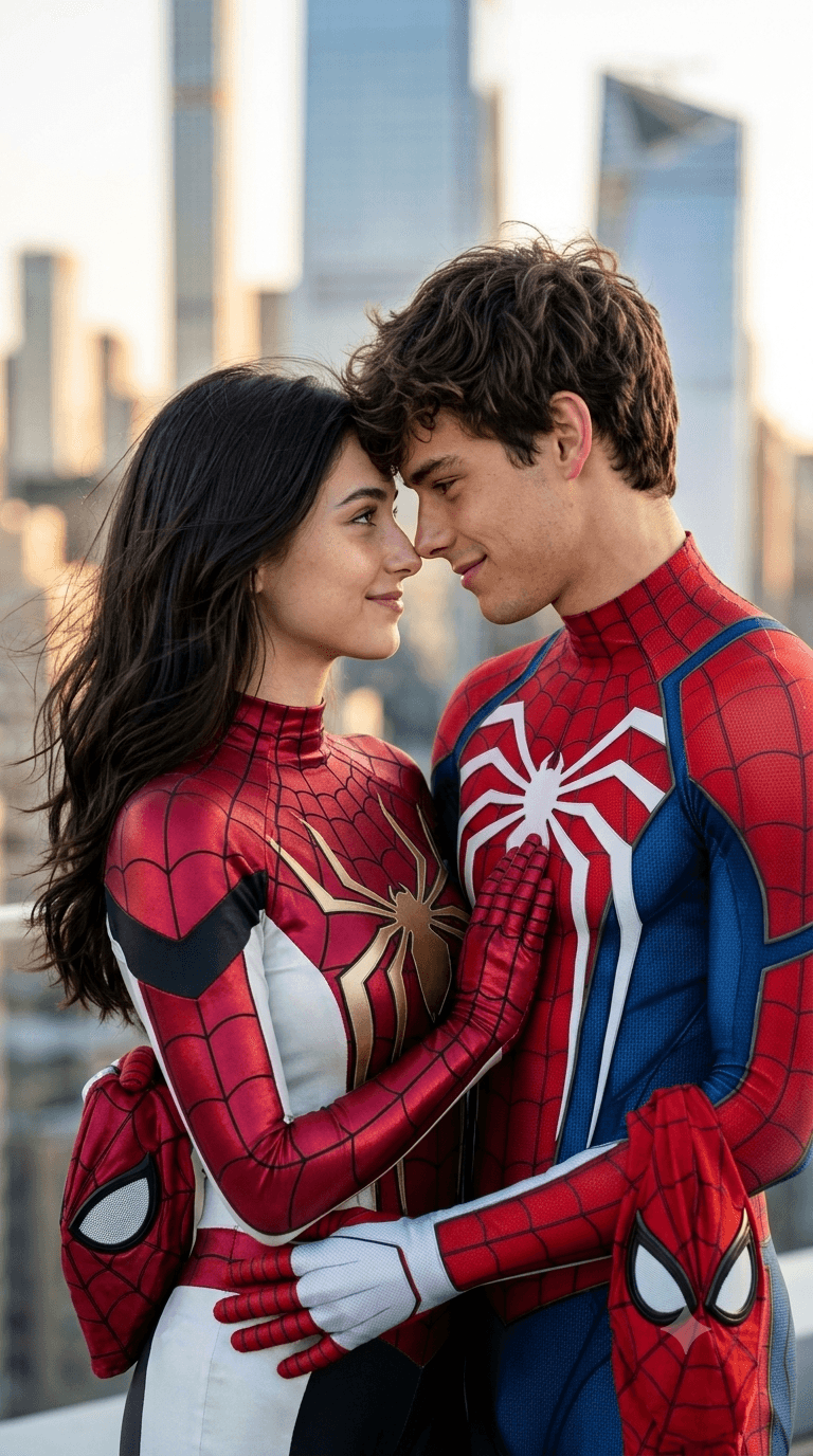 Example result from the Spider-Man Couple AI Prompt | Cinematic Photorealistic Photo prompts