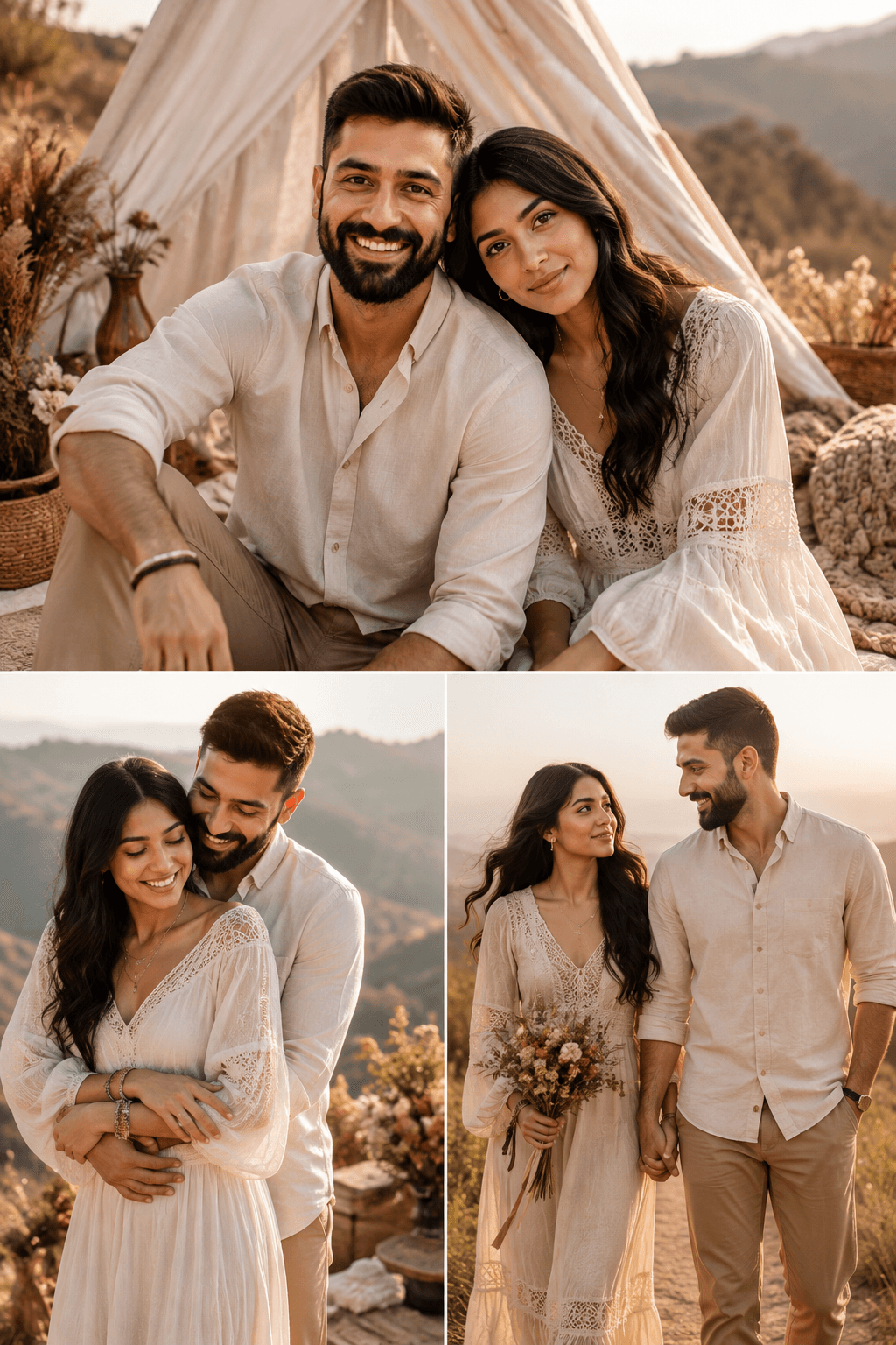 Result generated from Boho Chic Couple Photoshoot Prompt