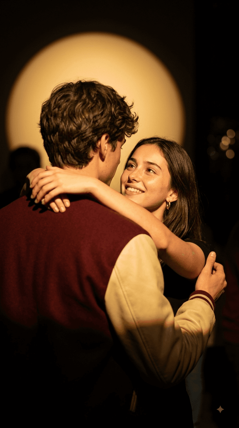 Result generated from Cinematic Romantic Couple AI Prompt | Photorealistic Spotlight & Character Consistency